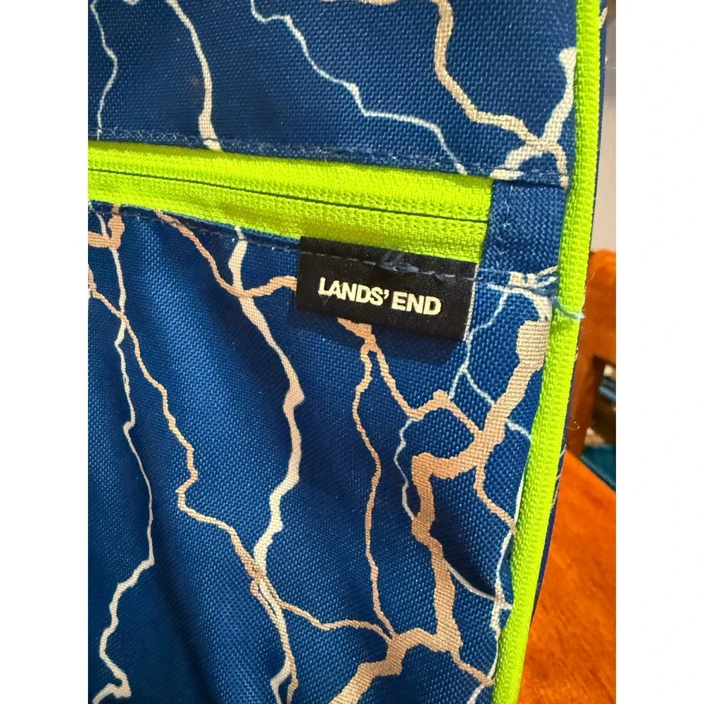 Lands End Kids Blue Lightning Bolt Insulated Lunch Box‎ Neon Green